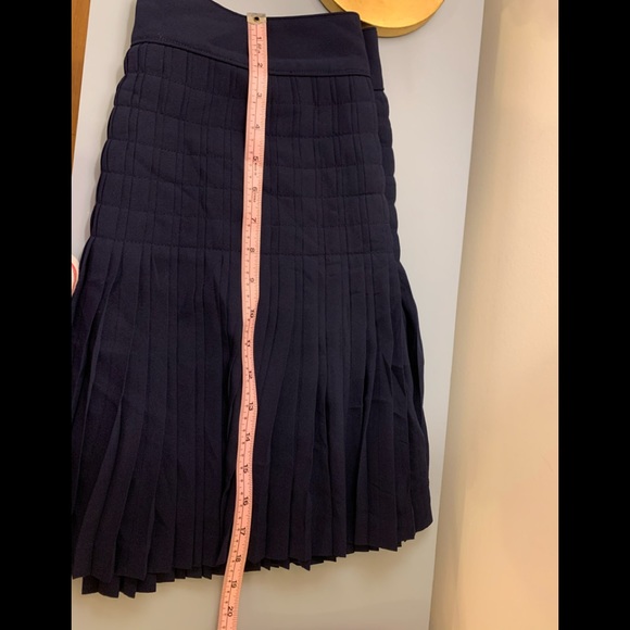 J Crew Navy Pleated Skirt - Picture 6 of 7